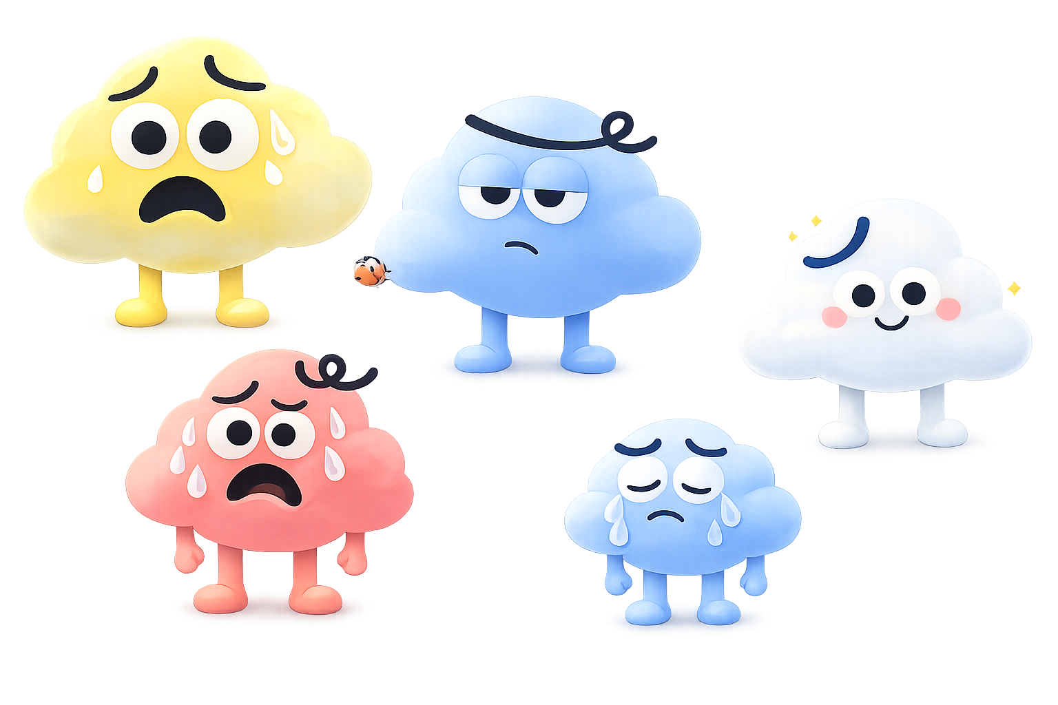 Cloud with feet illustration